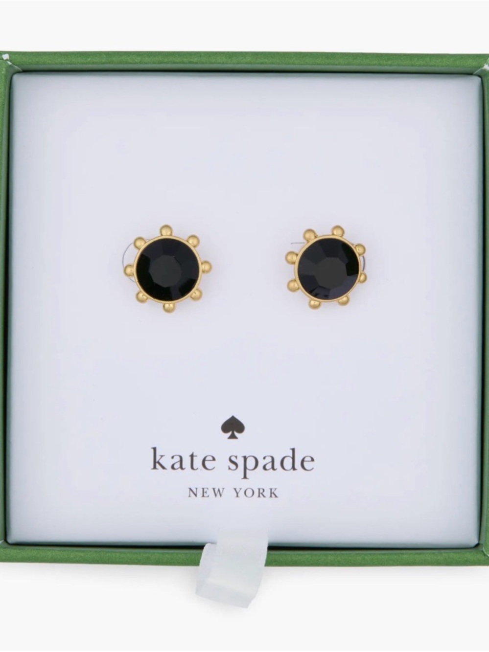 Kate Spade gold-tone bezel set crystal stud earrings